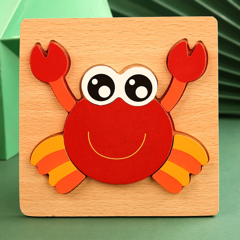 puzzle crabe en bois éducatif