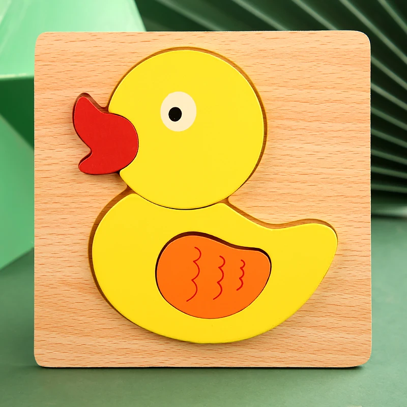 Puzzle canard bois éducatif