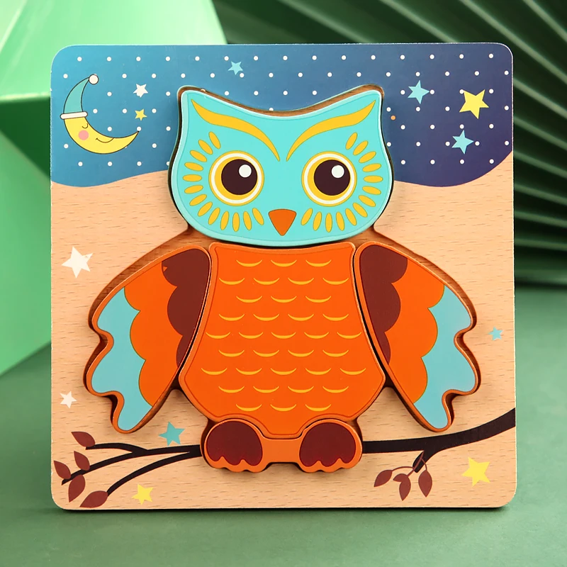 puzzle hibou bois enfants