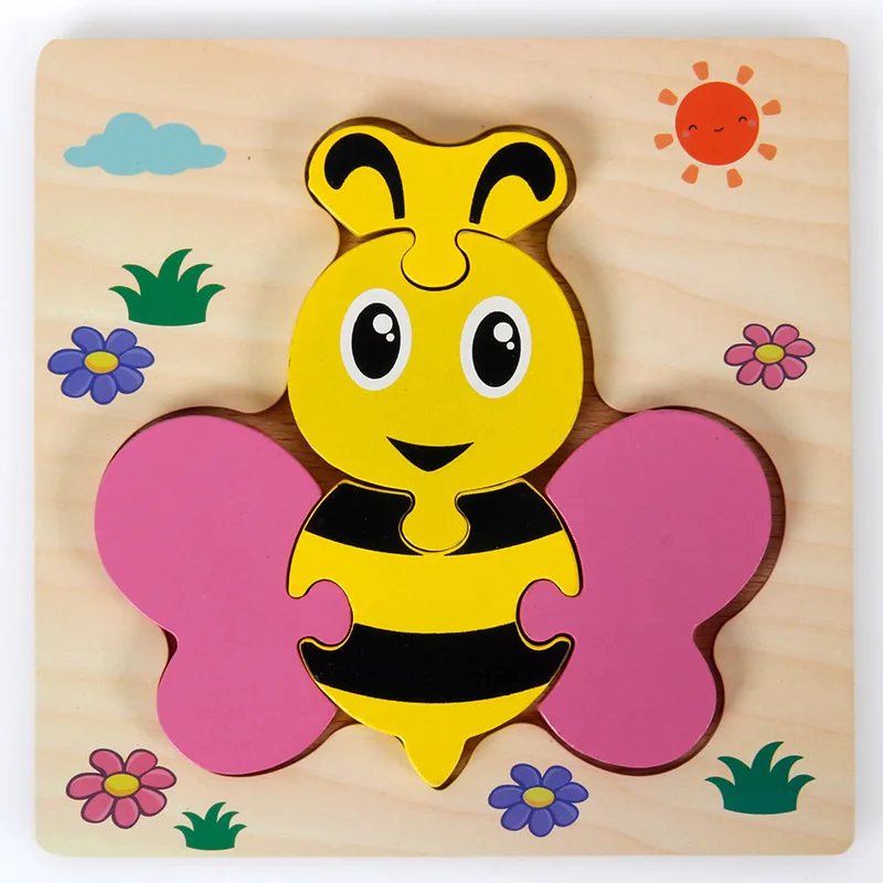 puzzle en bois abeille enfants