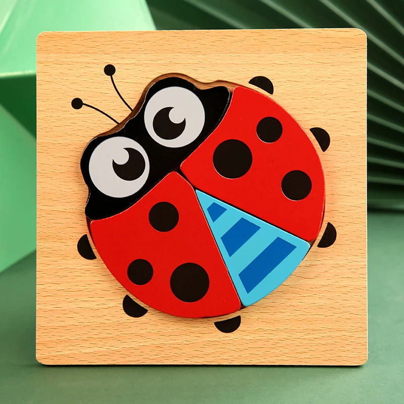 puzzle en bois coccinelle