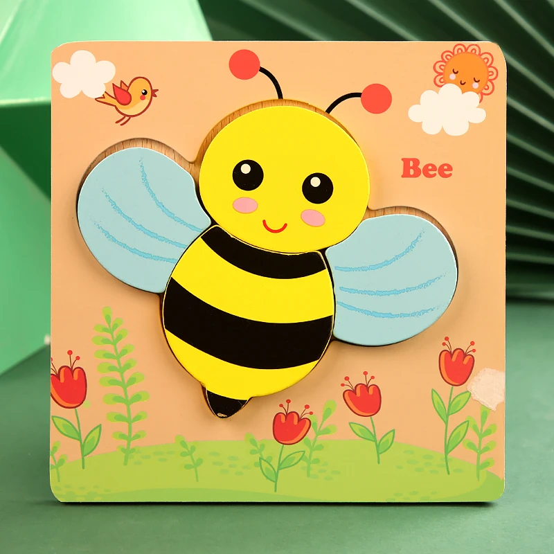 puzzle abeille en bois educatif