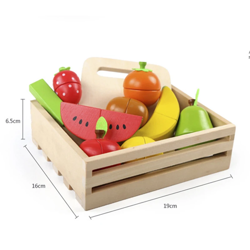 panier de fruits en bois éducatif