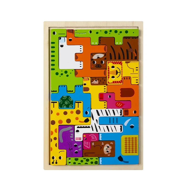 Puzzle animaux bois éducatif enfants