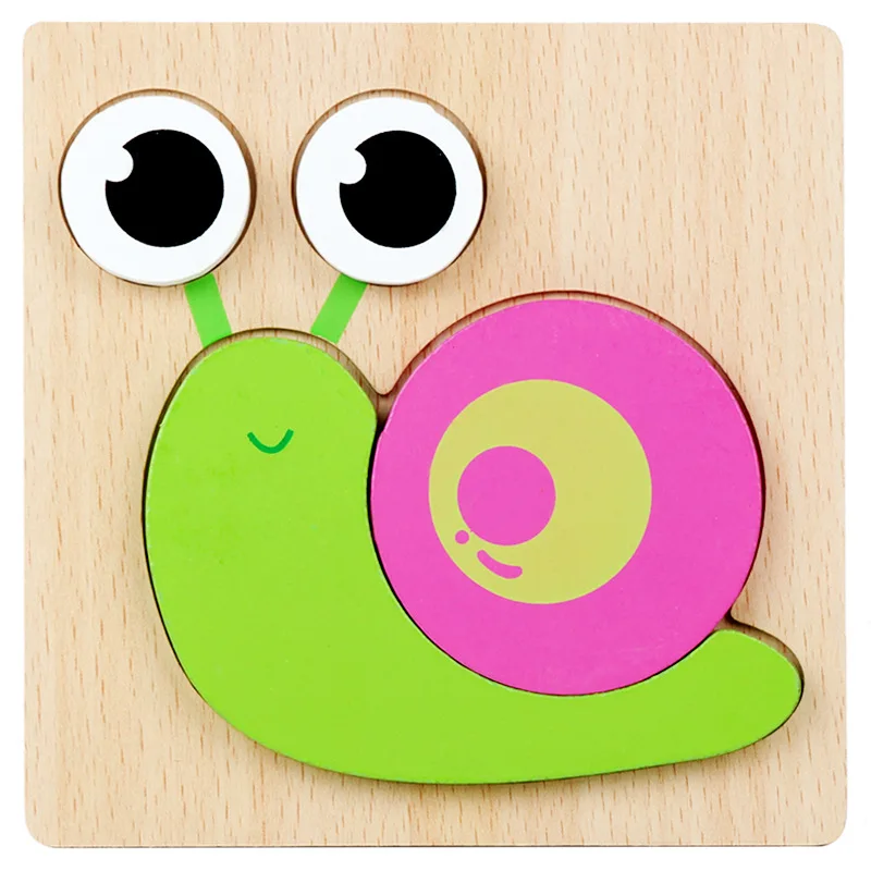 Escargot puzzle en bois