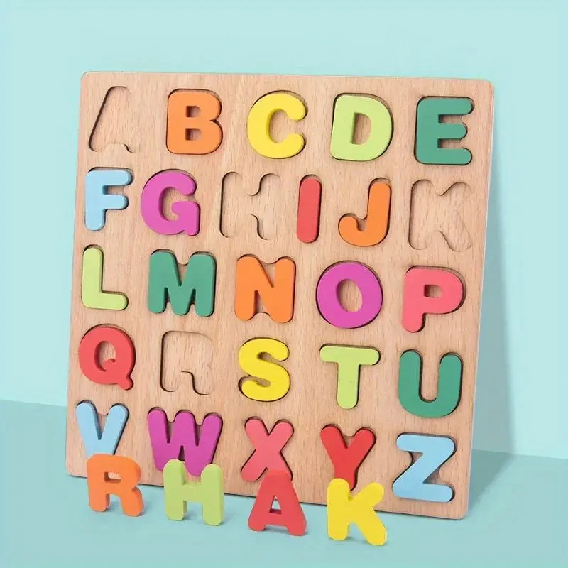 puzzle alphabet en bois coloré