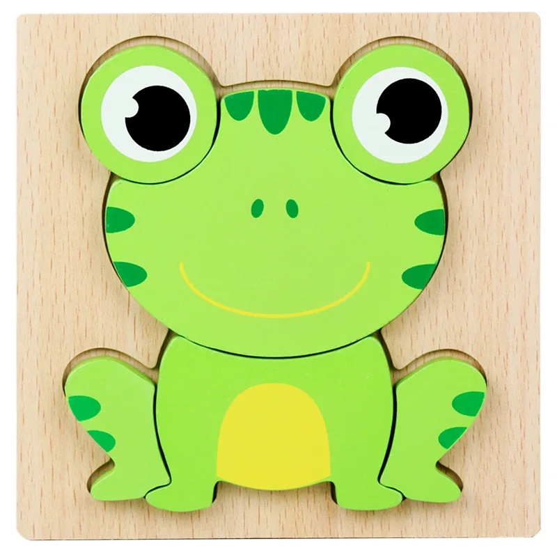 Puzzle grenouille bois enfant