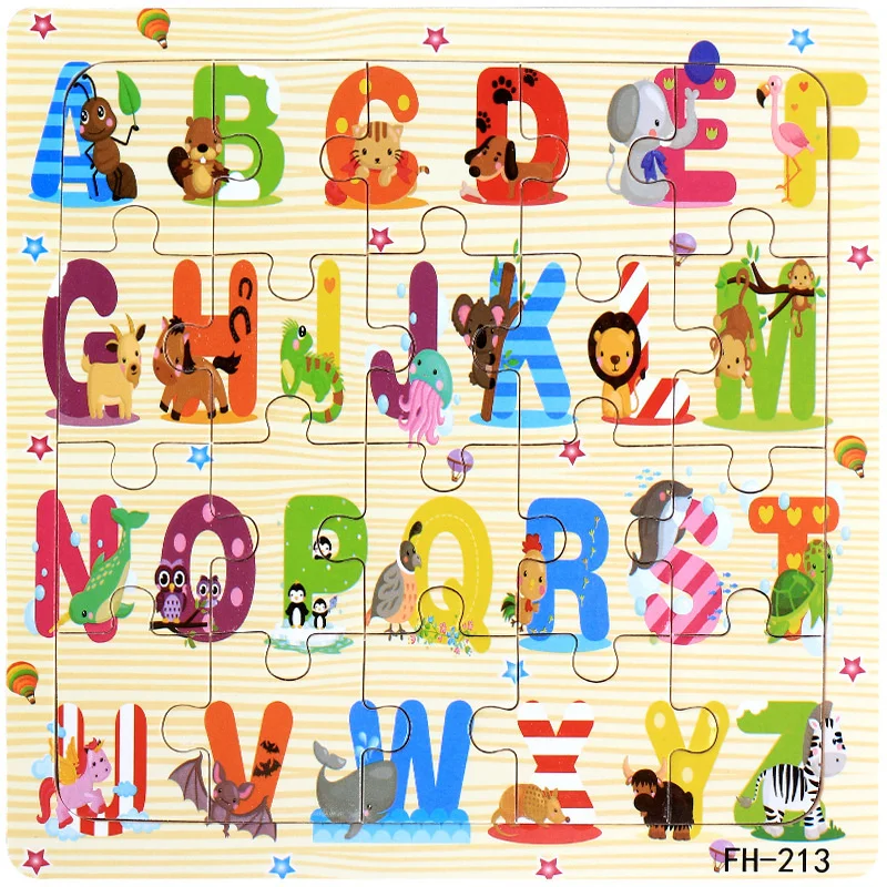 Puzzle alphabet bois éducatif