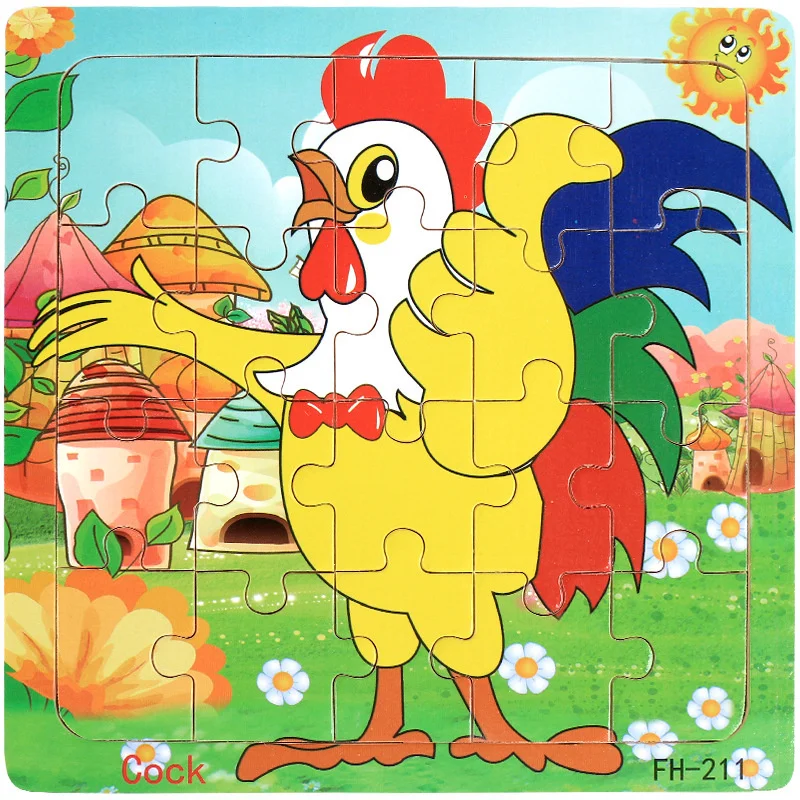 Puzzle poule en bois