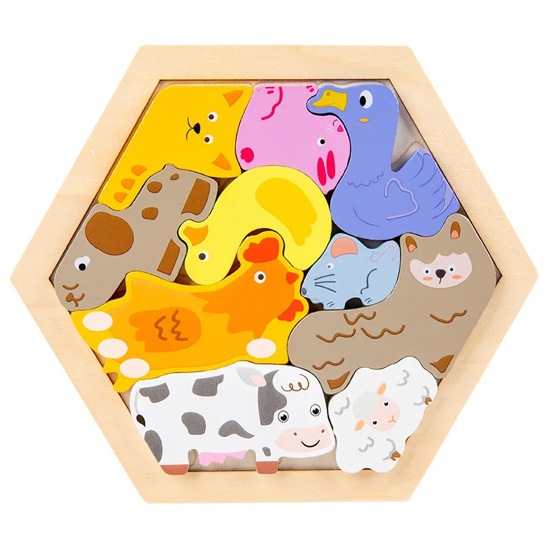 Puzzle en bois animaux fermiers