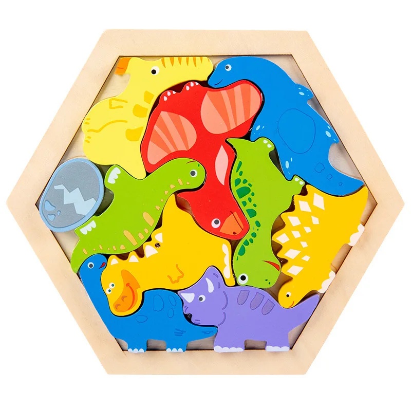 puzzle dinosaures éducatif en bois