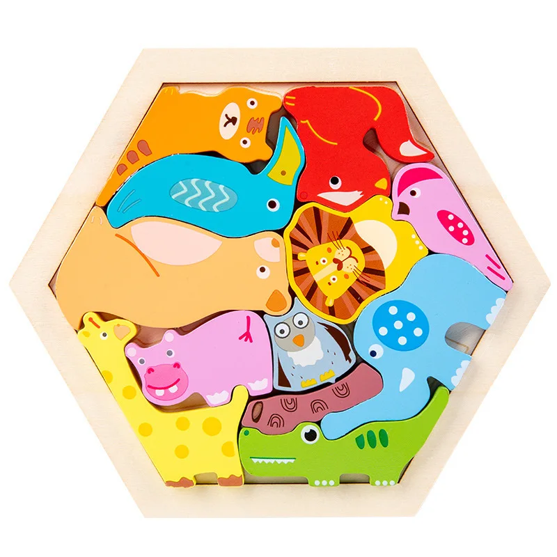 puzzle animaux bois éducatif