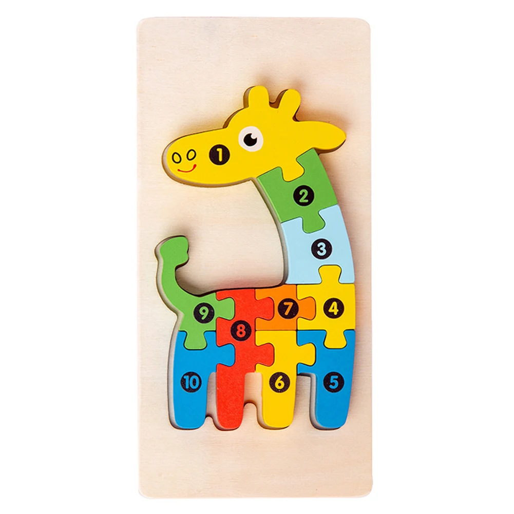 Puzzle girafe en bois éducatif