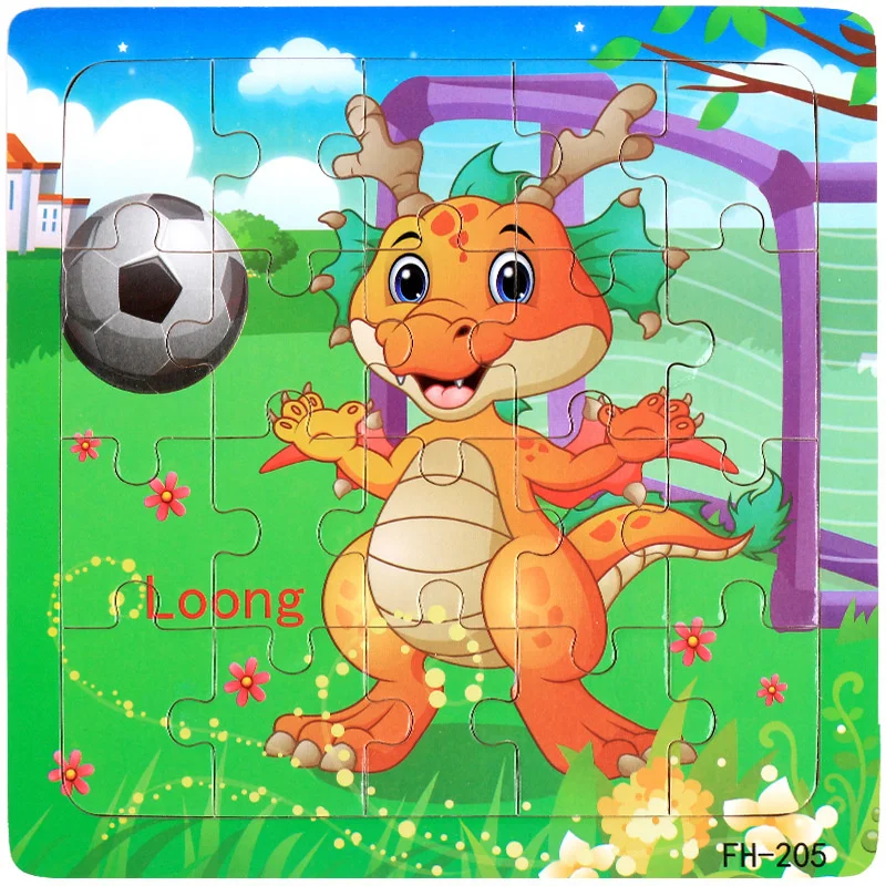 Puzzle enfant dragon bois