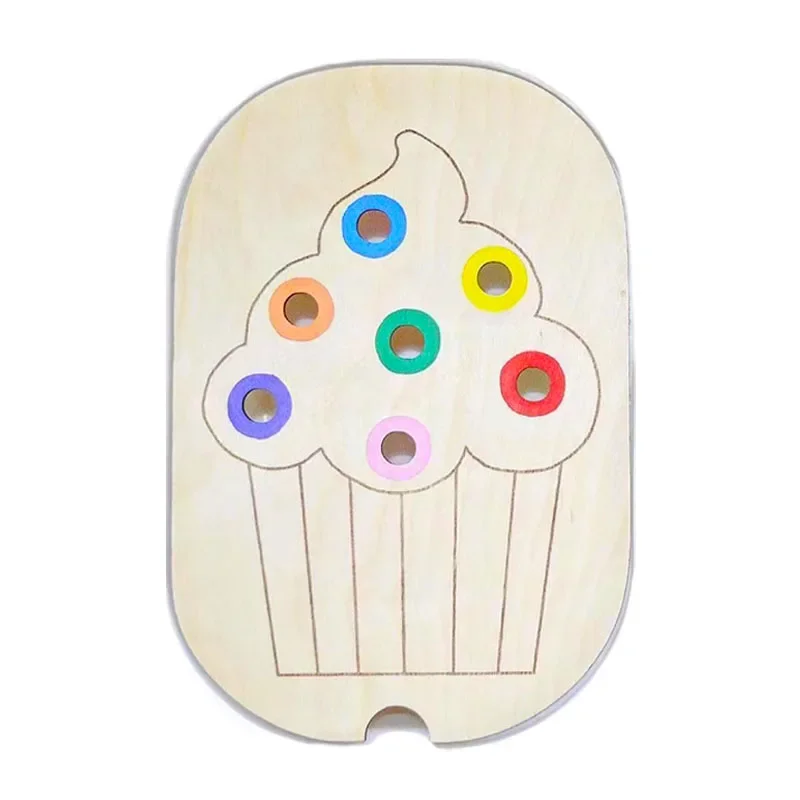 jouet cupcake en bois coloré