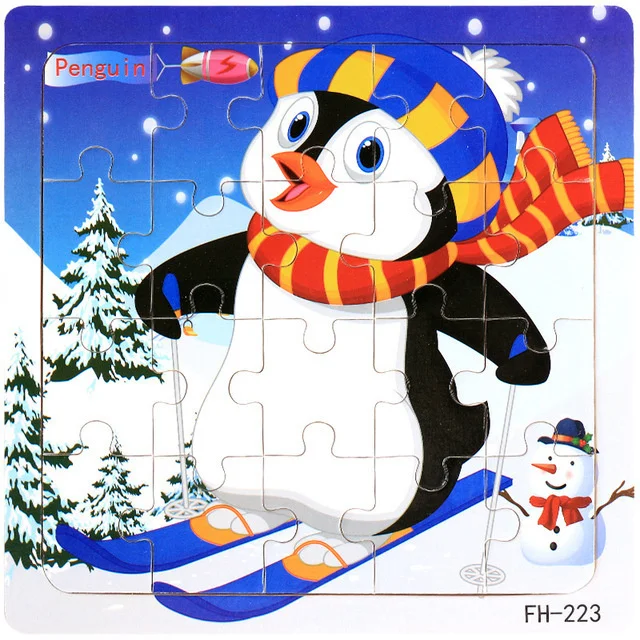 Puzzle pingouin hiver